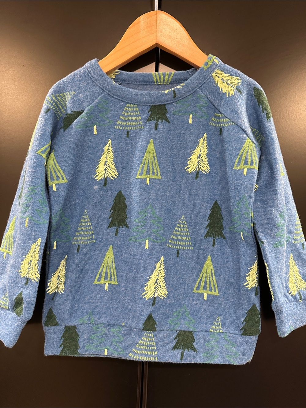 NEW Chaser Blue Sweatshirt with Green Tree Motif